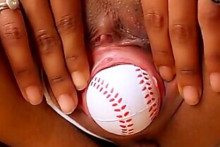 Pussy Gaping and Full Baseball Insertion. Amazing Body Babe! 58 sec