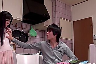 young brother and sisiter having fun time while parents are away